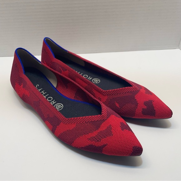 Rothy's Shoes - Rothy’s‎ Red Camo Flats The Point Retired Slip On Ballet Women Size 9.5